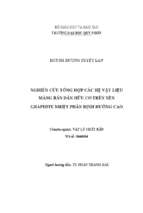 Nghiên cứu tổng hợp các hệ vật liệu màng bán dẫn hữu cơ trên nền graphite nhiệt phân định hướng cao