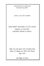 Định thức wronsky và ứng dụng trong lý thuyết phương trình vi phân .