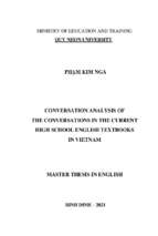 Conversation analysis of the conversations in the current high school english textbooks in vietnam