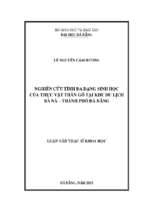 Nghiên cứu tính đa dạng sinh học của thực vật thân gỗ tại khu du lịch bà nà   thành phố đà nẵng ..