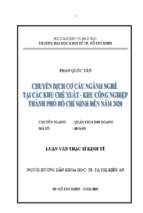 Chuyển dịch cơ cấu ngành nghề tại các khu chế xuất   khu công nghiệp tp. hồ chí minh đến năm 2020