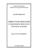 Nghiên cứu lòng trung thành của khách hàng trong ngành ngân hàng tại việt nam