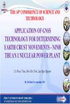 Slide application of gnss technology for determining earth crust movements   ninh thuan 1 nuclear power plant