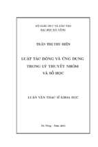 Luật tác động và ứng dụng trong lý thuyết nhóm và số học....