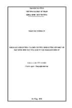 Khảo sát ảnh hưởng của môi trường dinh dưỡng đến một số đặc điểm sinh học của loài vi tảo thalassiosira sp.