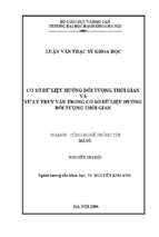 Cơ sở dữ liệu hướng đối tượng và thời gian xử lý truy vấn trong cơ sở dữ liệu hướng đối tượng thời gian