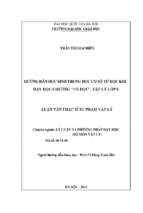 Hướng dẫn học sinh trung học cơ sở tự học khi dạy học chương cơ học, vật lý lớp 8.