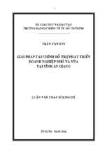 Giải pháp tài chính hỗ trợ phát triển doanh nghiệp vừa và nhỏ tại tỉnh an giang