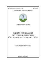 Nghiên cứu bào chế phytosome quercetin ứng dụng vào viên nang cứng