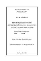 Biện pháp quản lý công tác giáo dục đạo đức cho học sinh sinh viên trường cao đẳng nghề đà nẵng..