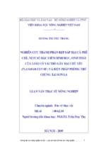 Nghiên cứu thành phần rệp sáp hại café chè, một số đặc điểm sinh học, sinh thái của loài có vai trò gây hại chủ yếu (planococcus sp.) và biện pháp phòng trừ chúng tại sơn la