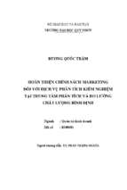 Hoàn thiện chính sách marketing đối với dịch vụ phân tích kiểm nghiệm tại trung tâm phân tích và đo lường chất lượng bình định