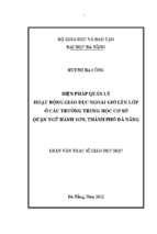 Biện pháp quản lý hoạt động giáo dục ngoài giờ lên lớp ở các trường trung học cơ sở quận ngũ hành sơn, thành phố đà nẵng.