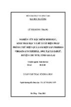 Nghiên cứu đặc điểm sinh học, sinh thái học và đề xuất biện pháp phòng trừ hiệu quả loài rệp sáp ferrisia virgata (cockerell, 1983) tại xã iablứ, huyện chư pưh, tỉnh gia lai.