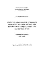 Nghiên cứu hiện tượng định xứ anderson trong hệ giả một chiều biểu thức gần đúng đối với độ dài định xứ trong giới hạn mất trật tự yếu