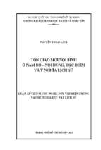 Tôn giáo mới nội sinh ở nam bộ   nội dung, đặc điểm và ý nghĩa lịch sử    