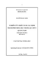 Nghiên cứu chiết tách, xác định thành phần hóa học trong quả mù u quảng nam.