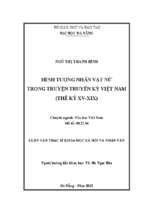 Hình tượng nhân vật nữ trong truyện truyền kỳ việt nam (thế kỷ  xv   xix)..
