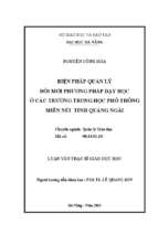 Biện pháp quản lý đổi mới phương pháp dạy học ở các trường trung học phổ thông miền núi tỉnh quảng ngãi..