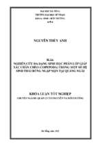 Nghiên cứu đa dạng sinh học phân lớp giáp xác chân chèo (copepoda) trong một số hệ sinh thái rừng ngập mặn tại quảng ngãi
