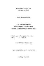 Các phương trình hàm hai biến và ứng dụng trong giải toán bậc trung học..