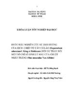 Bước đầu nghiên cứu sự ảnh hưởng của dịch chiết từ cây cỏ lào (eupatorium odoratum l. king et robinson) đến sự thay đổi một số chỉ số sinh lý máu của chuột nhắt trắng (mus musculus var. albino)....