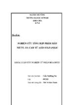 Nghiên cứu tổng hợp phẩm màu metyl da cam từ axit sunfanilic.