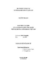 Hoạt động tài chính của các doanh nghiệp công nghiệp trên thị trường chứng khoán ở việt nam.