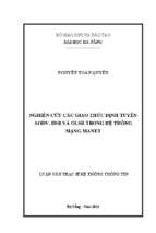Nghiên cứu các giao thức định tuyến aodv, dsr và olsr trong hệ thống mạng manet..