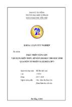 Phát triển năng lực vận dụng kiến thức, kĩ năng đã học cho học sinh qua môn tự nhiên và xã hội lớp 3