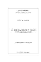 Mô hình toán trong lý thuyết phương trình vi phân