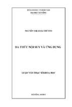 Đa thức nội suy và ứng dụng..