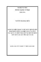Đánh giá hiện trạng và đề xuất một số biện pháp nhằm nâng cao hiệu quả của công tác quản lý chất thải rắn tại một số bệnh viện trên địa bàn tỉnh quảng trị.