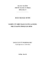 Nghiên cứu hiện trạng nguồn lao động thị xã ba đồn tỉnh quảng bình .