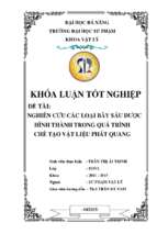 Nghiên cứu các loại bẫy sâu được hình thành trong quá trình chế tạo vật liệu phát quang.