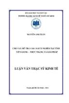 Cho vay hỗ trợ cho người nghèo tại tỉnh tiền giang   thực trạng và giải pháp