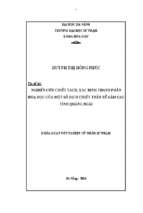 Nghiên cứu chiết tách, xác định thành phần hóa học của một số dịch chiết thân rễ sâm cau ở tỉnh quảng ngãi...