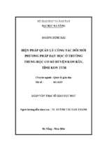 Biện pháp quản lý công tác đổi mới phương pháp dạy học ở trường trung học cơ sở huyện kon rẫy, tỉnh kon tum..