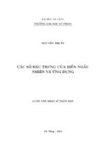 Các số đặc trưng của biến ngẫu nhiên và ứng dụng_1