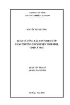Quản lý công tác chủ nhiệm lớp ở các trường thcs huyện thới bình, tỉnh cà mau_1