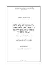 Một vài áp dụng của phép biến đổi laplace trong phương trình vi tích phân.