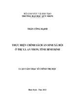 Thực hiện chính sách an sinh xã hội ở thị xã an nhơn, tỉnh bình định