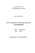 Quản lý nhà nước về du lịch cộng đồng ở tỉnh bình định