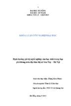 Định hướng giá trị nghề nghiệp của học sinh trung học phổ thông trên địa bàn thị xã sơn tây – hà nội.