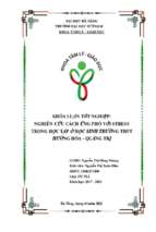 Nghiên cứu cách ứng phó với stress trong học tập ở học sinh trường thpt hướng hóa   quảng trị