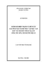Đánh giá hiện trạng và đề xuất giải pháp bảo vệ hệ thực vật bậc cao khu vực bãi bồi thuộc hạ lưu sông thu bồn, thành phố hội an..