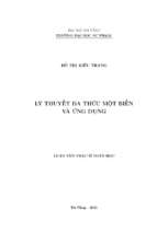 Lý thuyết đa thức một biến và ứng dụng
