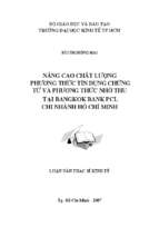 Nâng cao chất lượng phương thức tín dụng chứng từ và phương thức nhờ thu tại bangkok bank pcl chi nhánh hồ chí minh