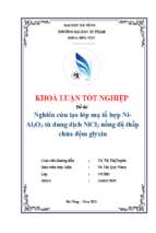 Nghiên cứu tạo lớp mạ tổ hợp ni al2o3 từ dung dịch nicl2 nồng độ thấp chứa đệm glyxin
