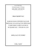 Đánh giá hàm lượng kim loại nặng trong rau xà lách tại vùng trồng rau xã điện minh và điện nam trung huyện điện bàn   tỉnh quảng nam..
